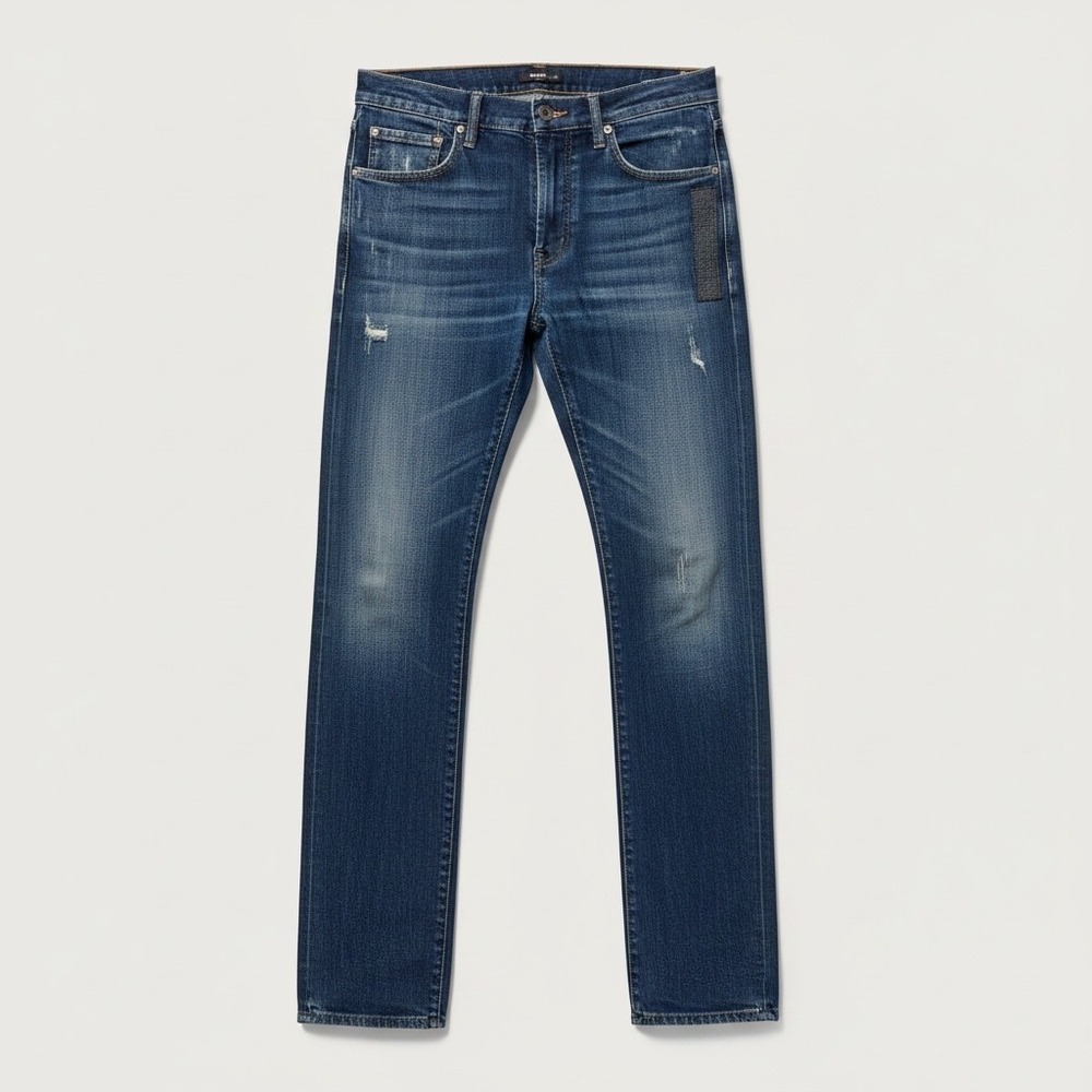 Diesel Black Gold Blue Distressed Slim Fit Straight Leg‎ Jeans Size 29 Edgy Rock
